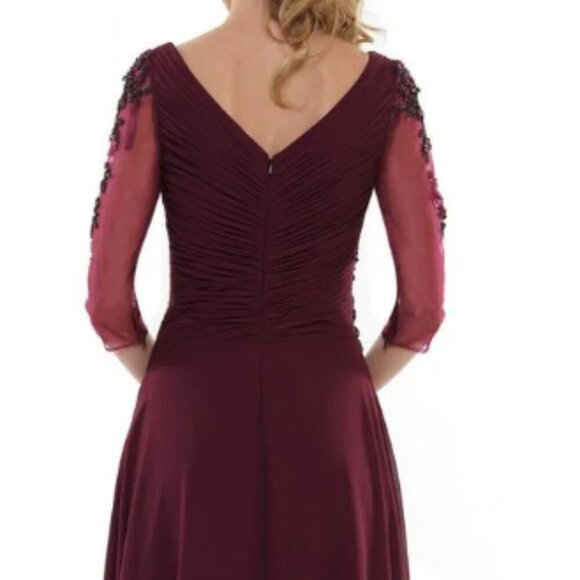NWT Marsoni by Colors MV1135 Mother of the Bride Dress Wine Size 18 - Picture 4 of 6